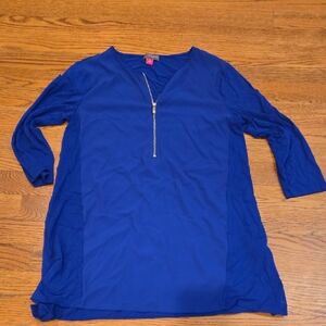 Vince Camuto Blue Tunic Top with Zipper